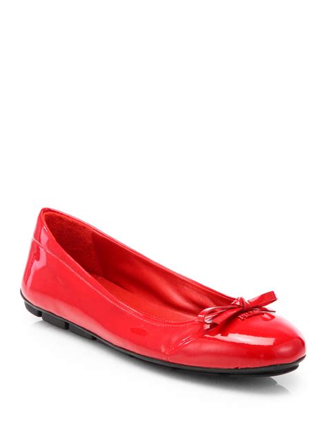 red prada ballet flats|prada elastic strap ballet flats.